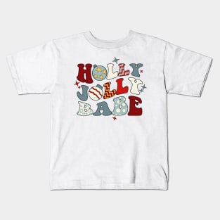 holly jolly babe retro christmas Kids T-Shirt